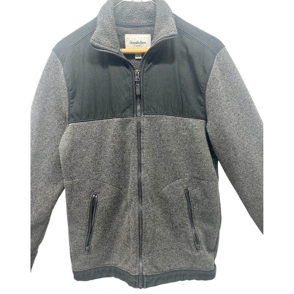 Goodfellow‎ & Co. Zip Up Jacket Sz S Gray Black Long Sleeve Collared Pockets